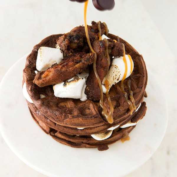 Hot Cocoa Chicken + Waffles