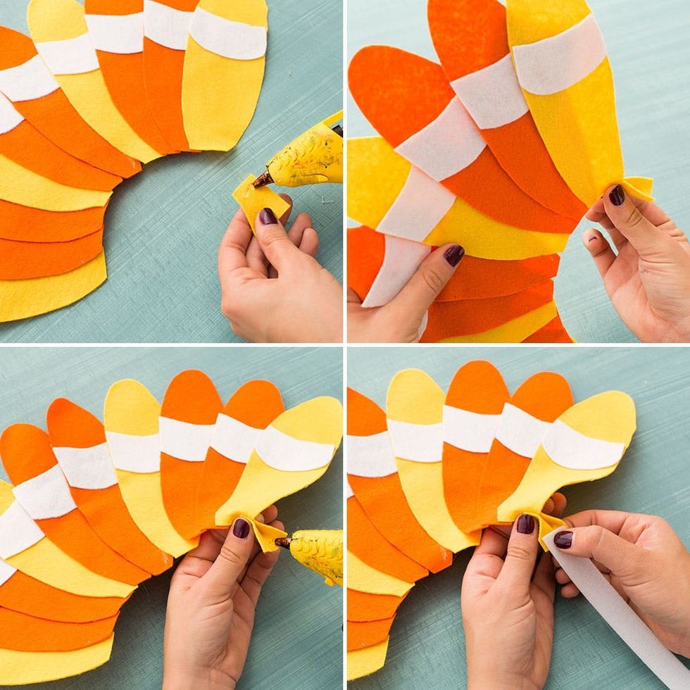 hot glue felt and feathers dog turkey costume