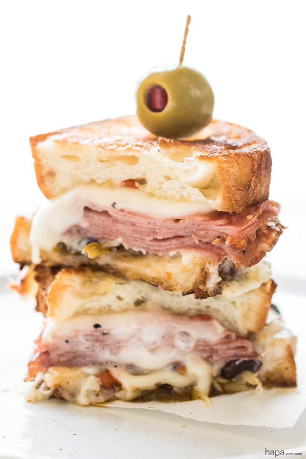 Hot Muffuletta Sandwich
