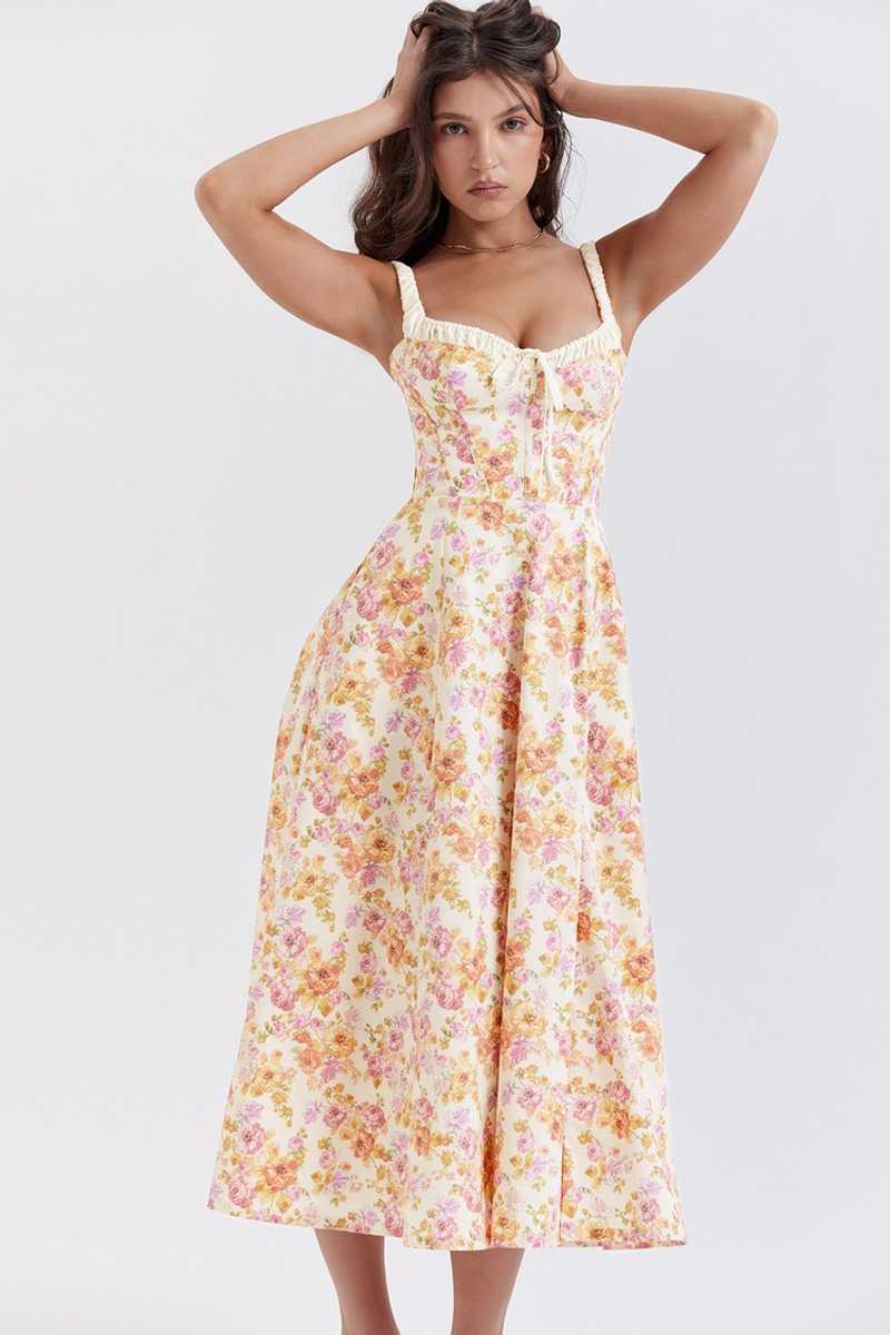 fit for life salad dressing Mina Print Fit and Flare Dress | Eco-Friendly Performance Fabric Mini Dress main image 1