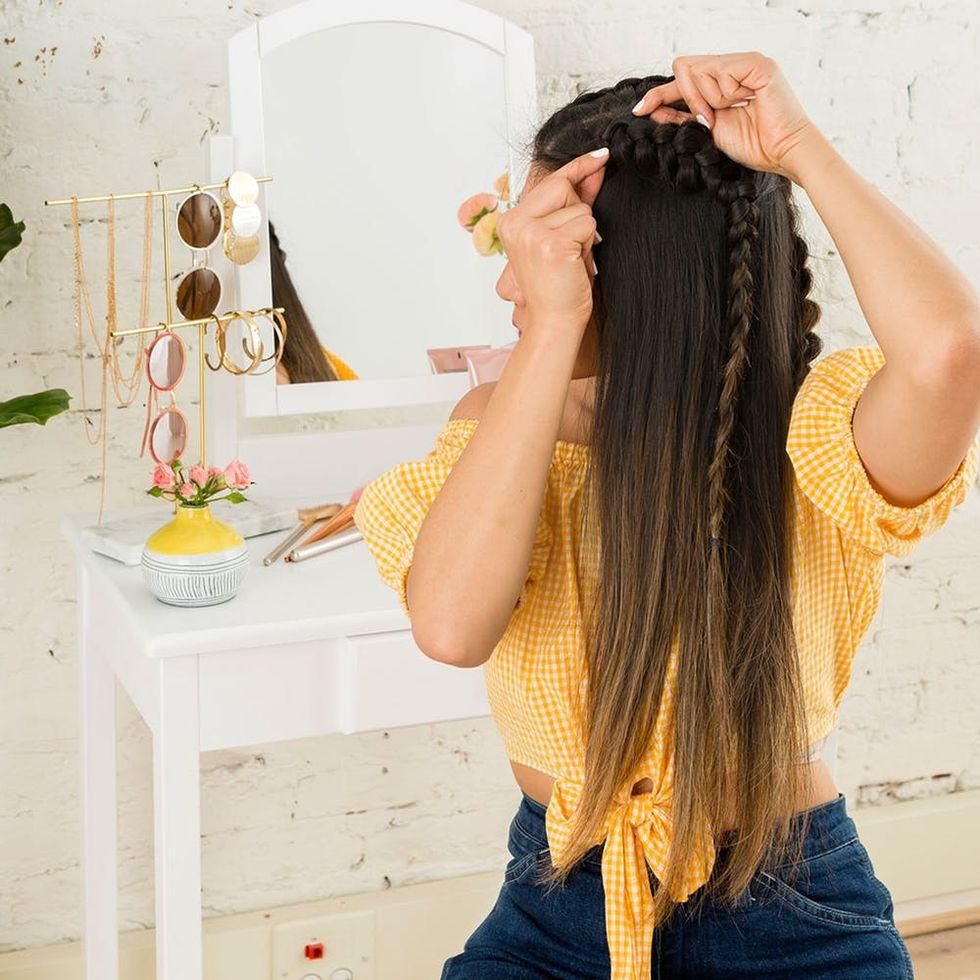 how to braid your hair and pull out the pieces