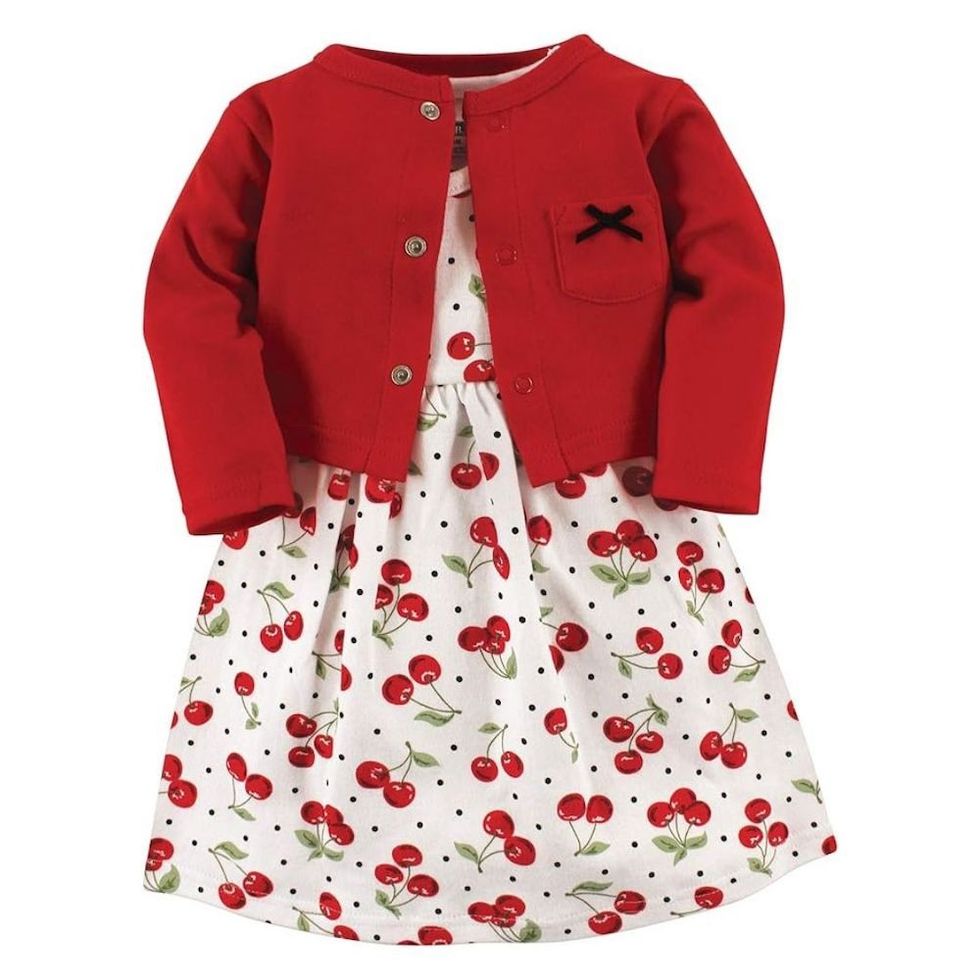 Hudson Baby Cotton Dress and Cardigan Set
