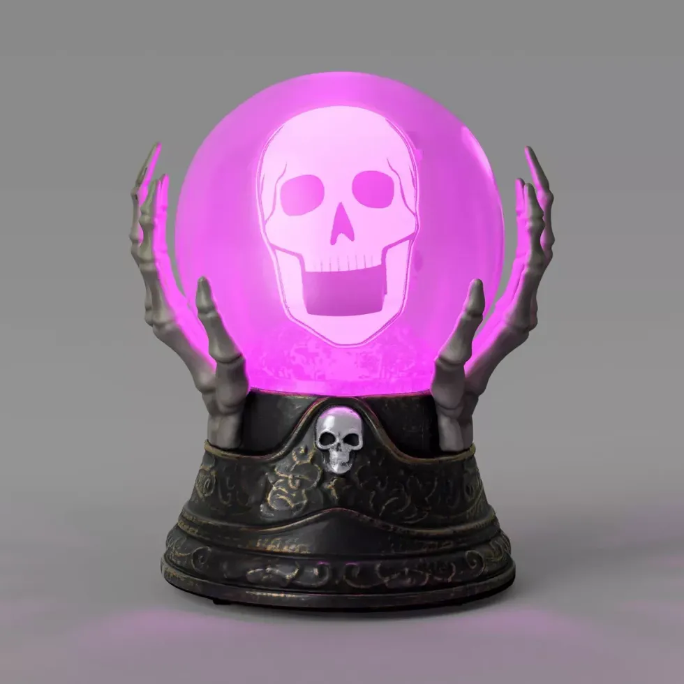 Hyde & EEK! Boutique light up crystal ball with skull projection