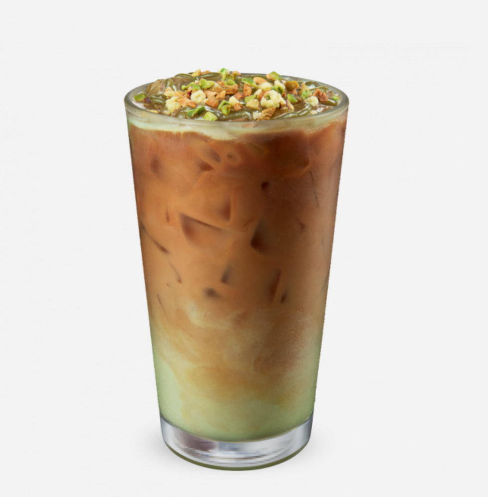 Iced Pistachio White Chocolate Macchiato from starbucks australia