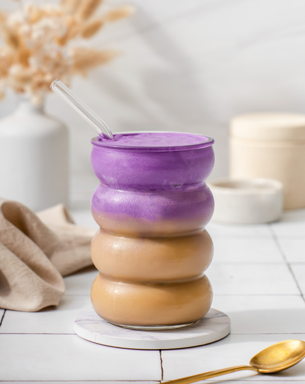 Iced Ube Latte coffee recipe