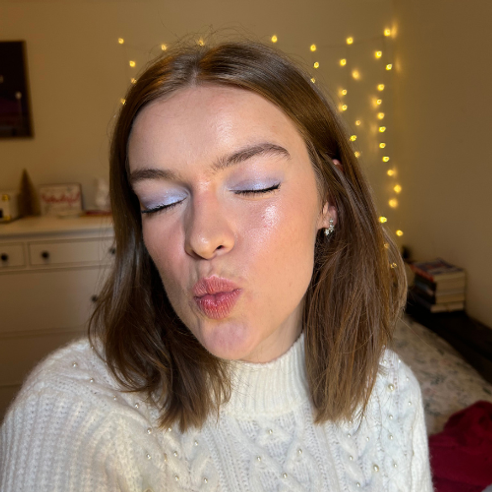 icy blue christmas makeup