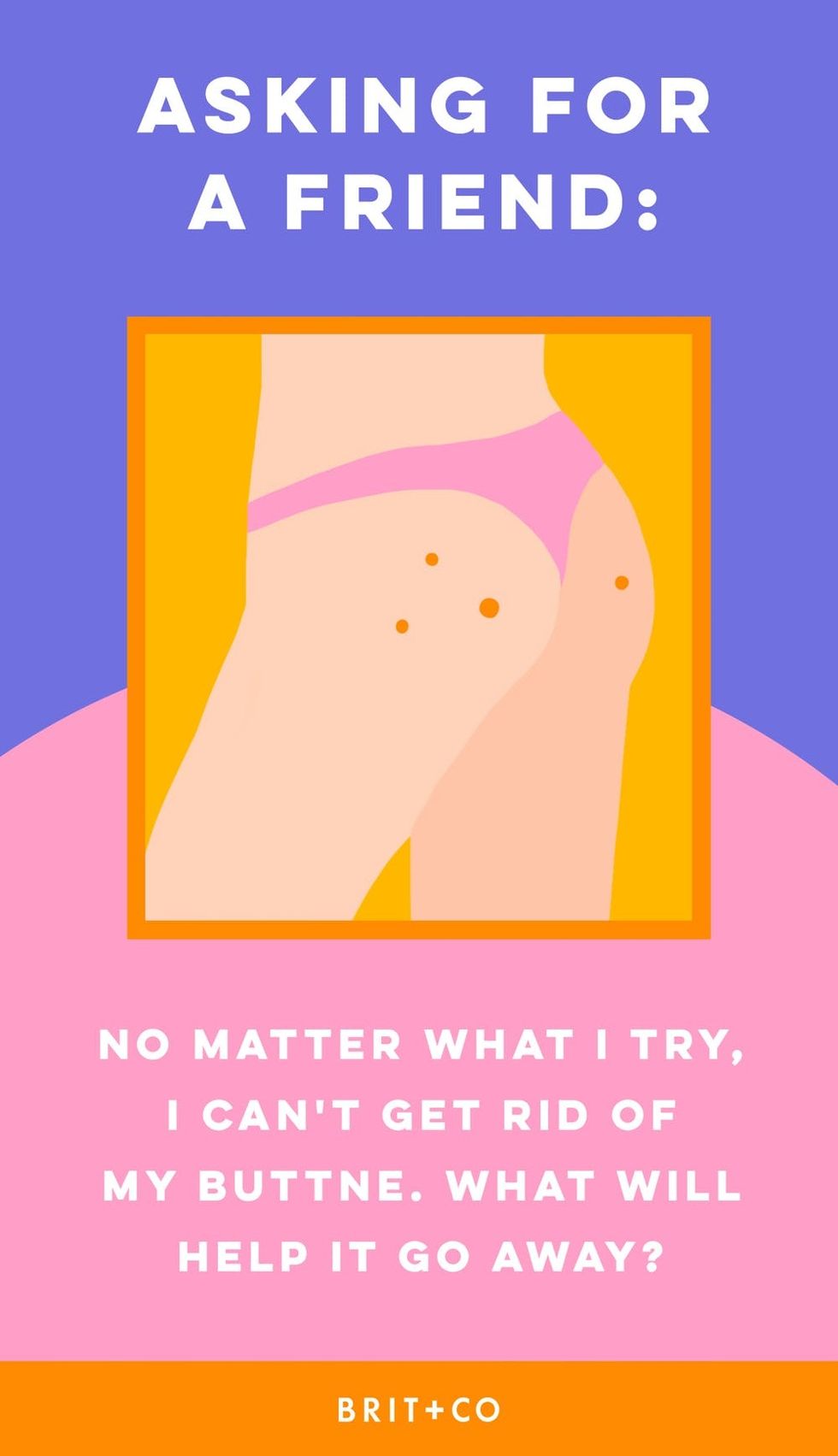 Illustration of girl with pimples on her butt.