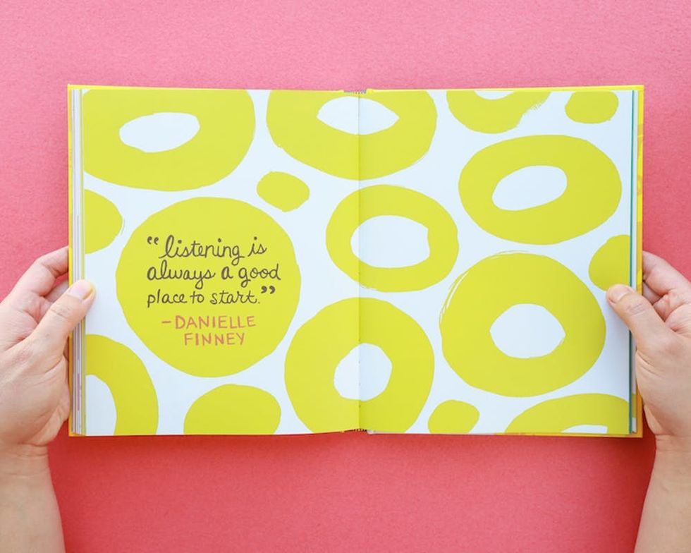 Illustration of quote: "Listening is always a good place to start."