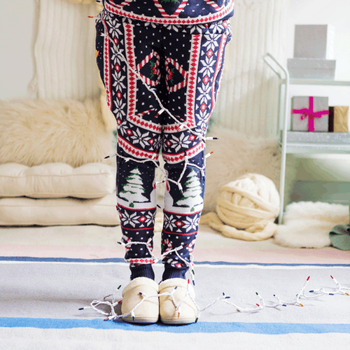 FYI, Ugly Christmas Sweater Leggings Are Our New Favorite Loungewear