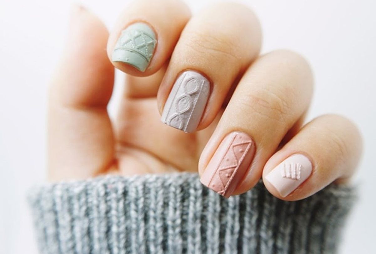 5. Cable knit sweater nail art designs for fall - wide 1