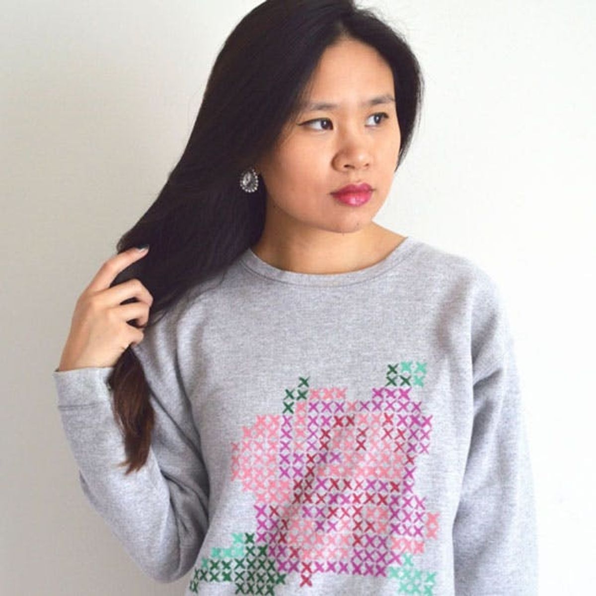 Learn How to Faux Cross Stitch Using Fabric Paint!