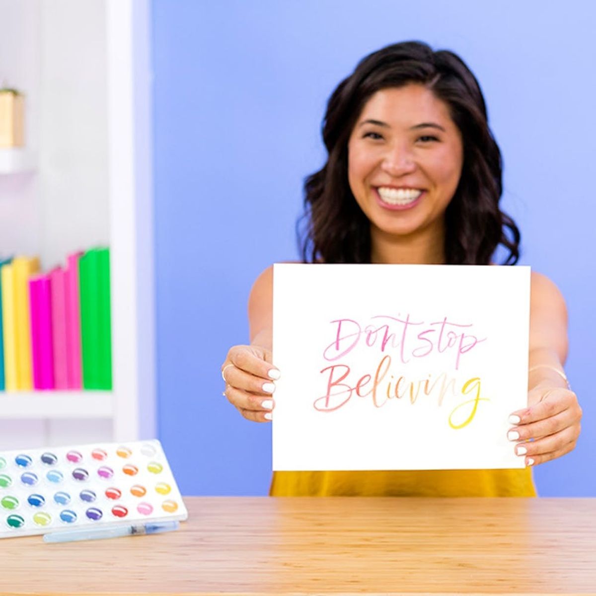 Mini Lesson: Using Grids in Waterbrush Lettering