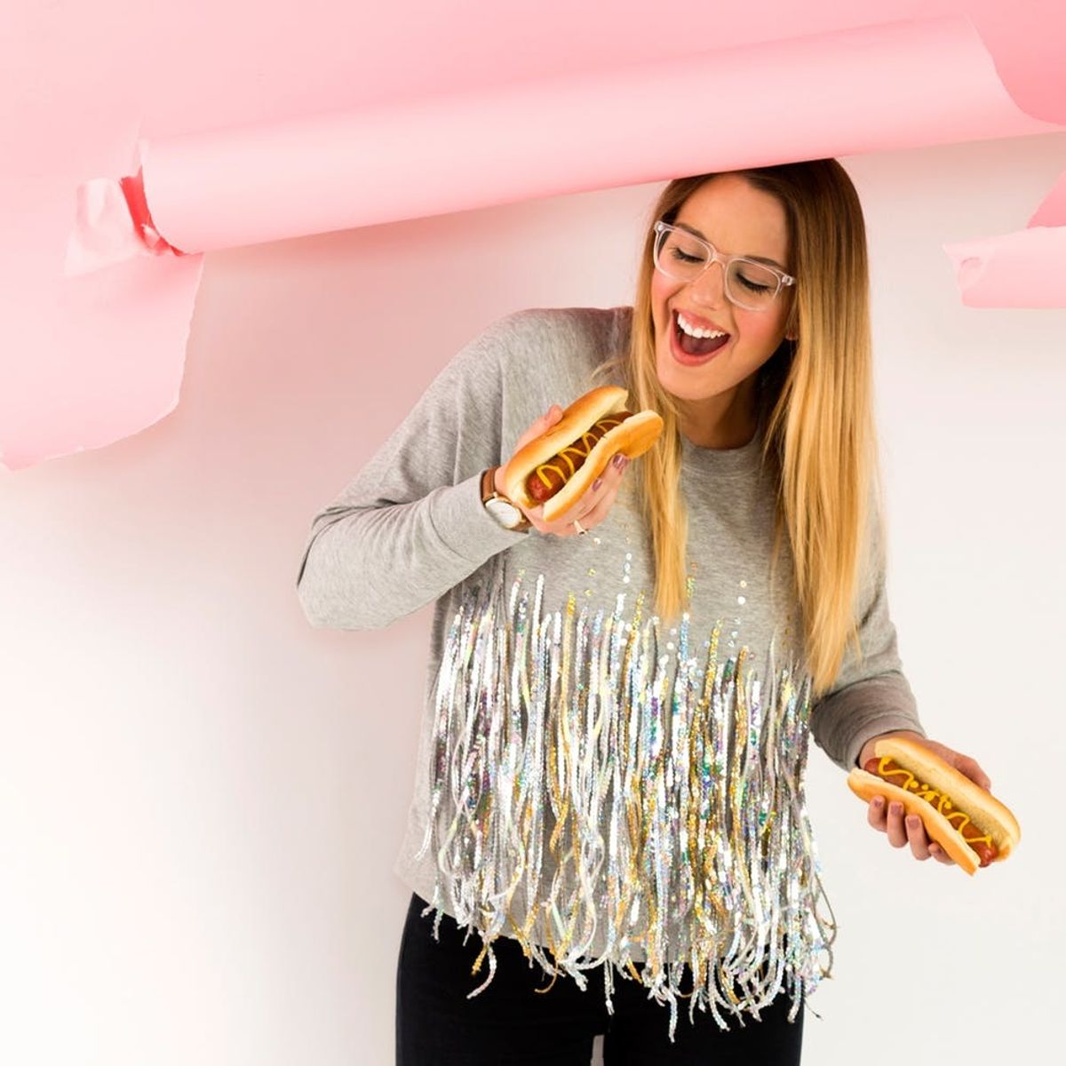 Make Your Winter Wardrobe Sparkle With This No-Sew Sequin Sweater