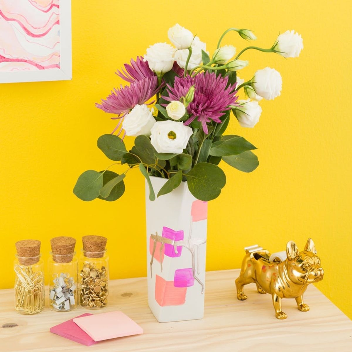Here’s How to Upgrade a Flower Vase With Nail Polish Brit + Co