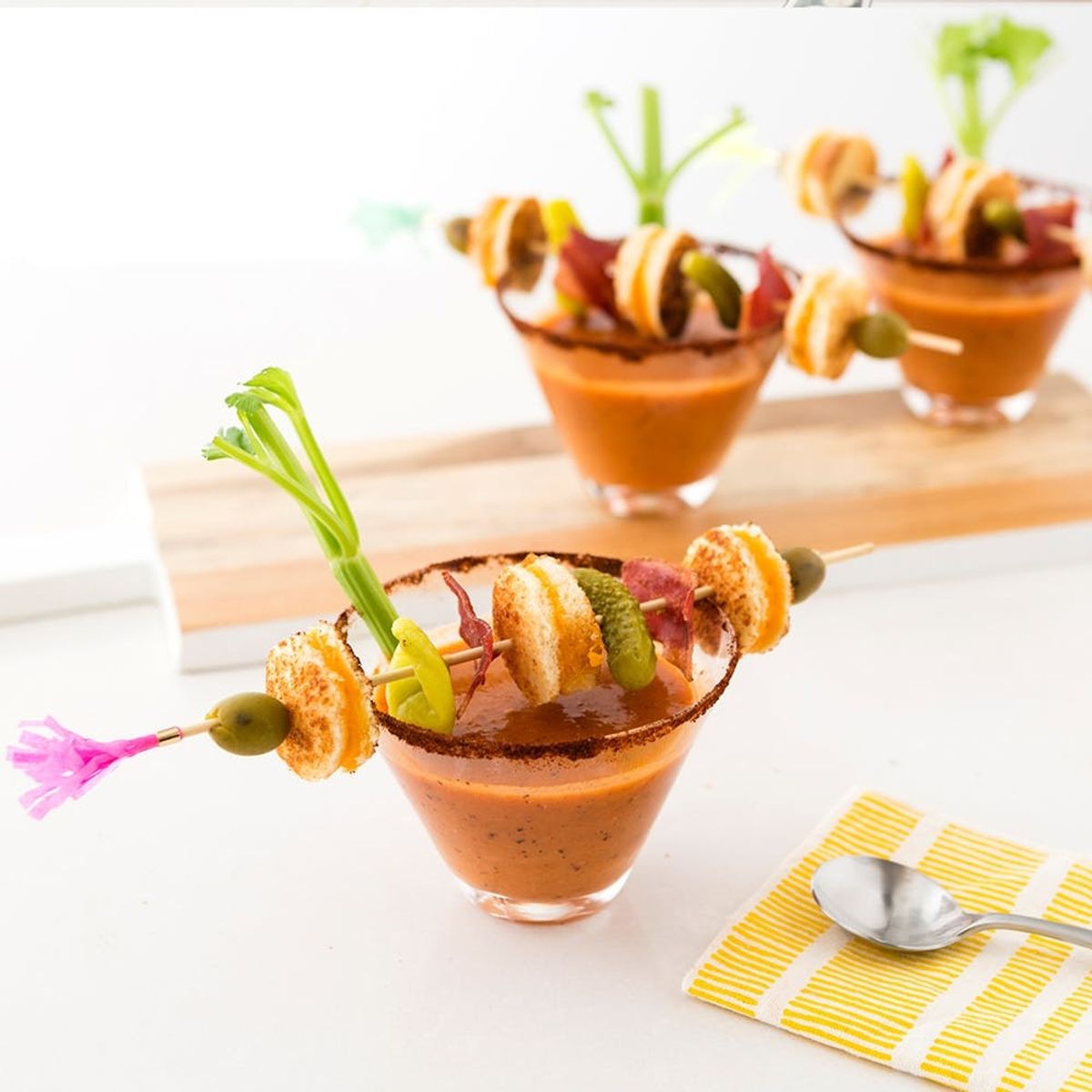This Bloody Mary Soup and Grilled Cheese Skewer Combo Is What Brunch Dreams Are Made Of
