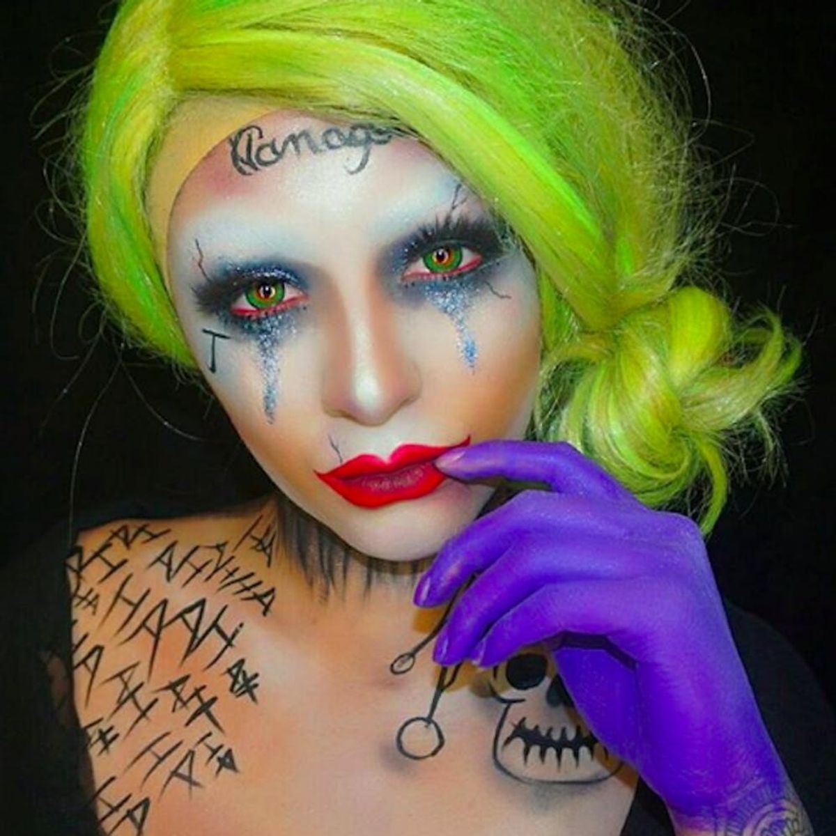 Get Creepy With This Spooky Joker Halloween Makeup - Brit + Co