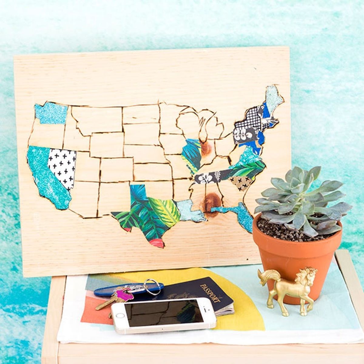 Track Your Summer Memories With This Wooden Engraved Map
