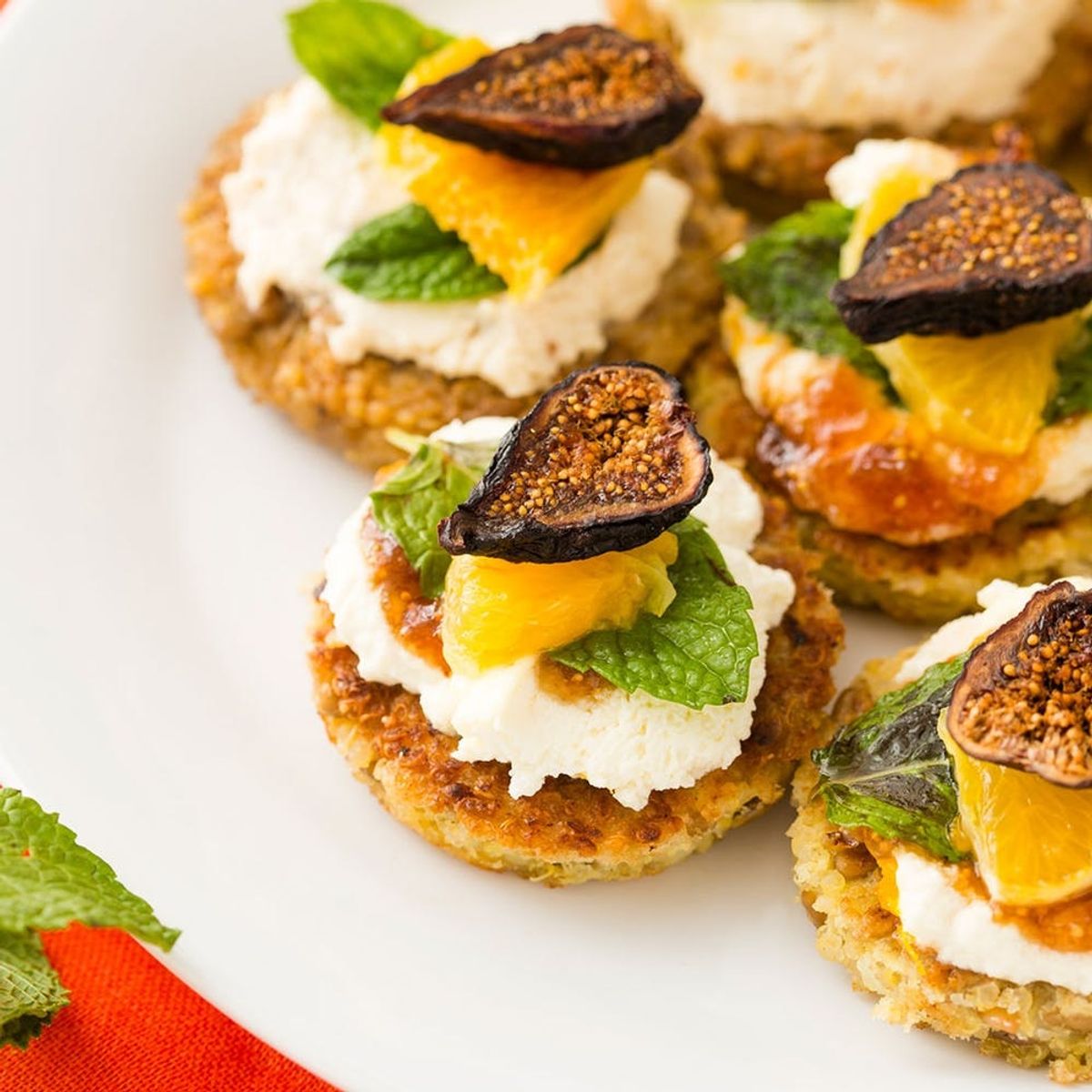 How to Make Healthy Quinoa Cakes With Ricotta Fig Bruschetta Brit + Co