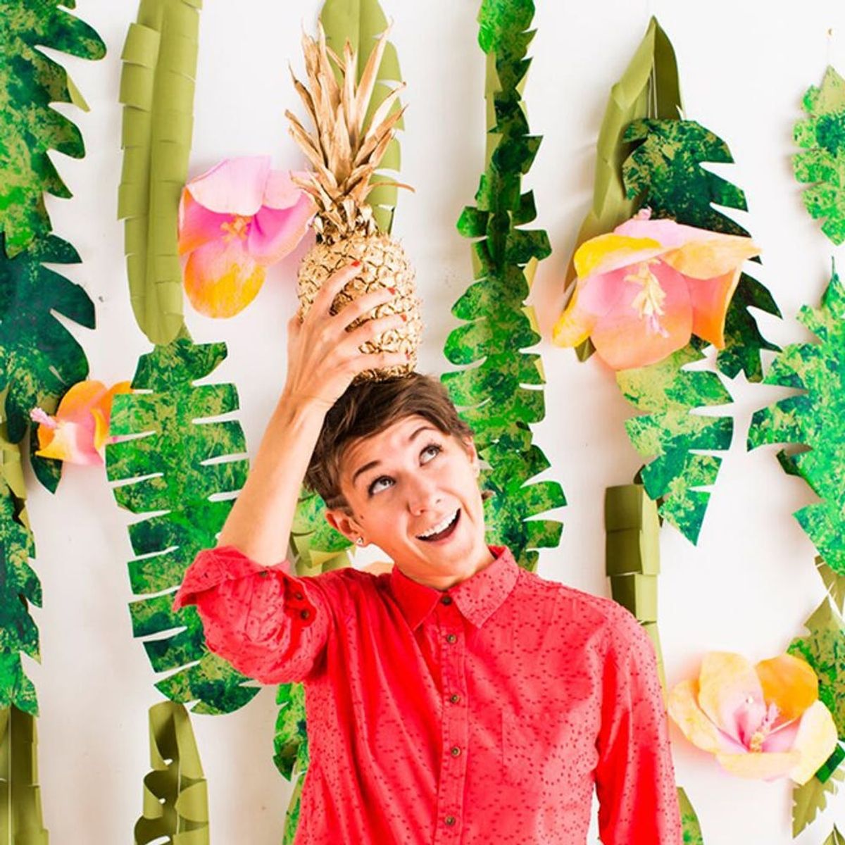 Make a Tropical Flower Spring Party Invite With This Easy Template