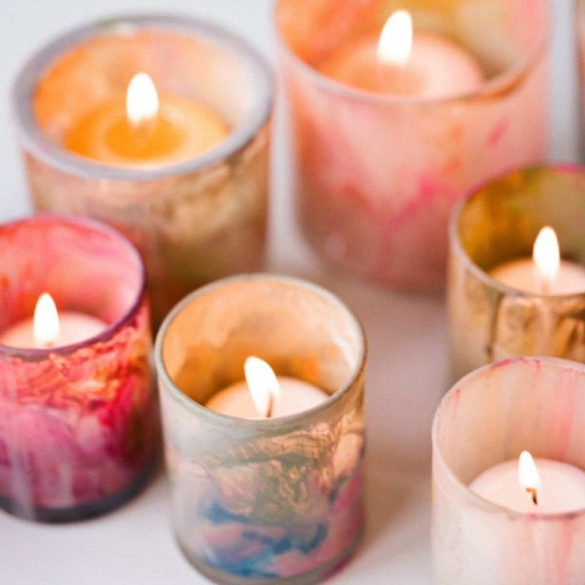Beautiful DIY Candle Stick Holders and Votives Brit + Co