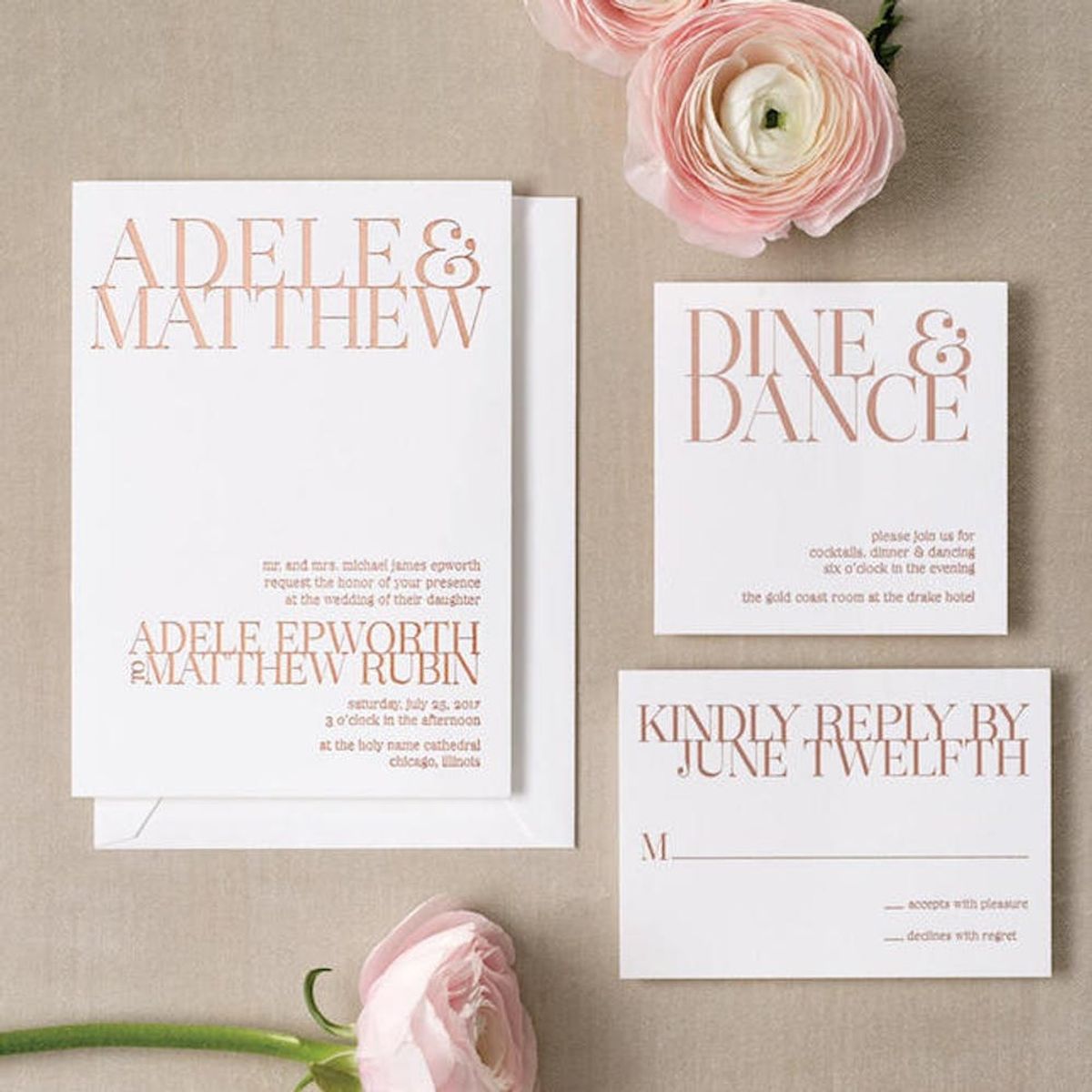 15 Super Chic Minimalist Wedding Invites