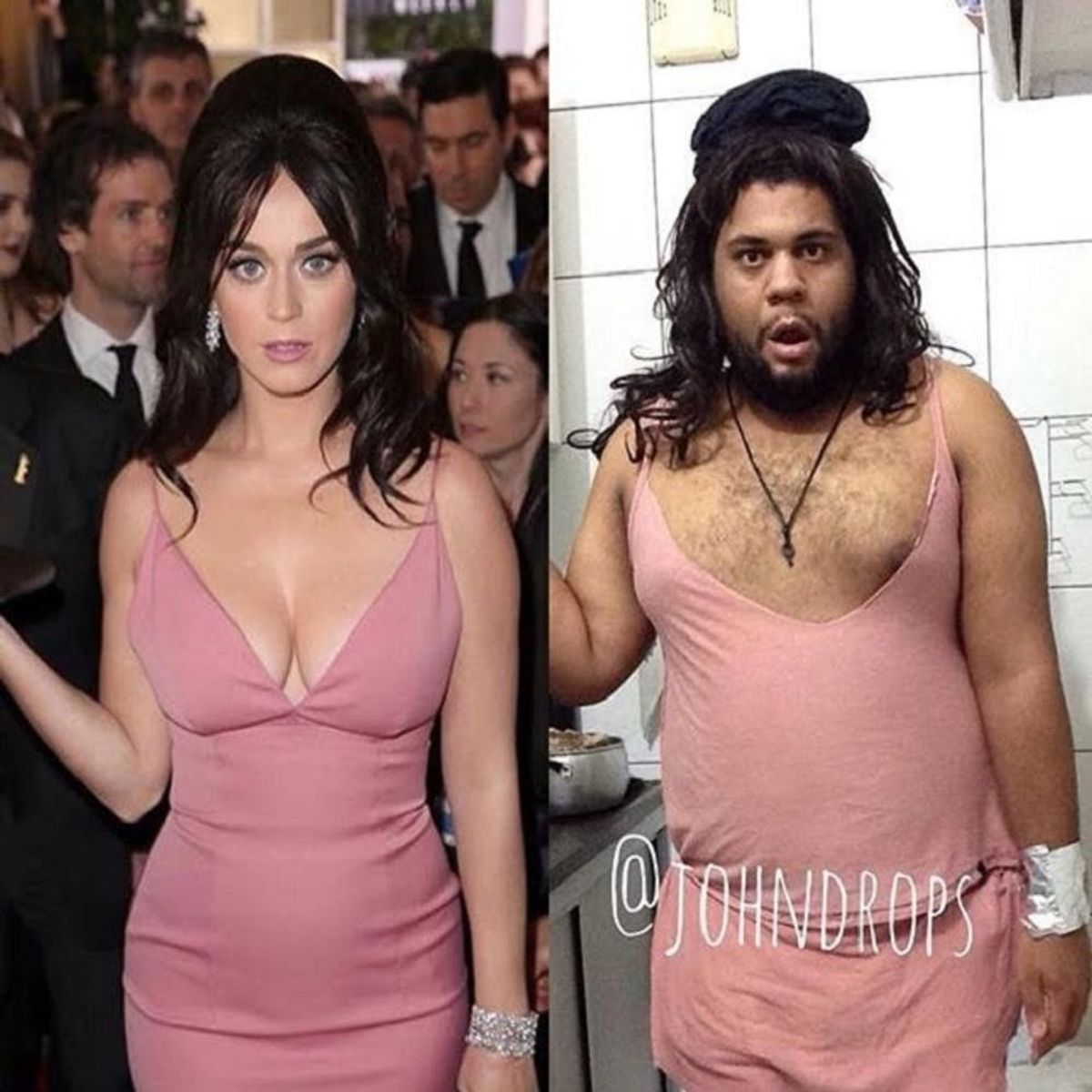 This Instagram Star Nailed Golden Globes Red Carpet Looks With Stuff Around the House