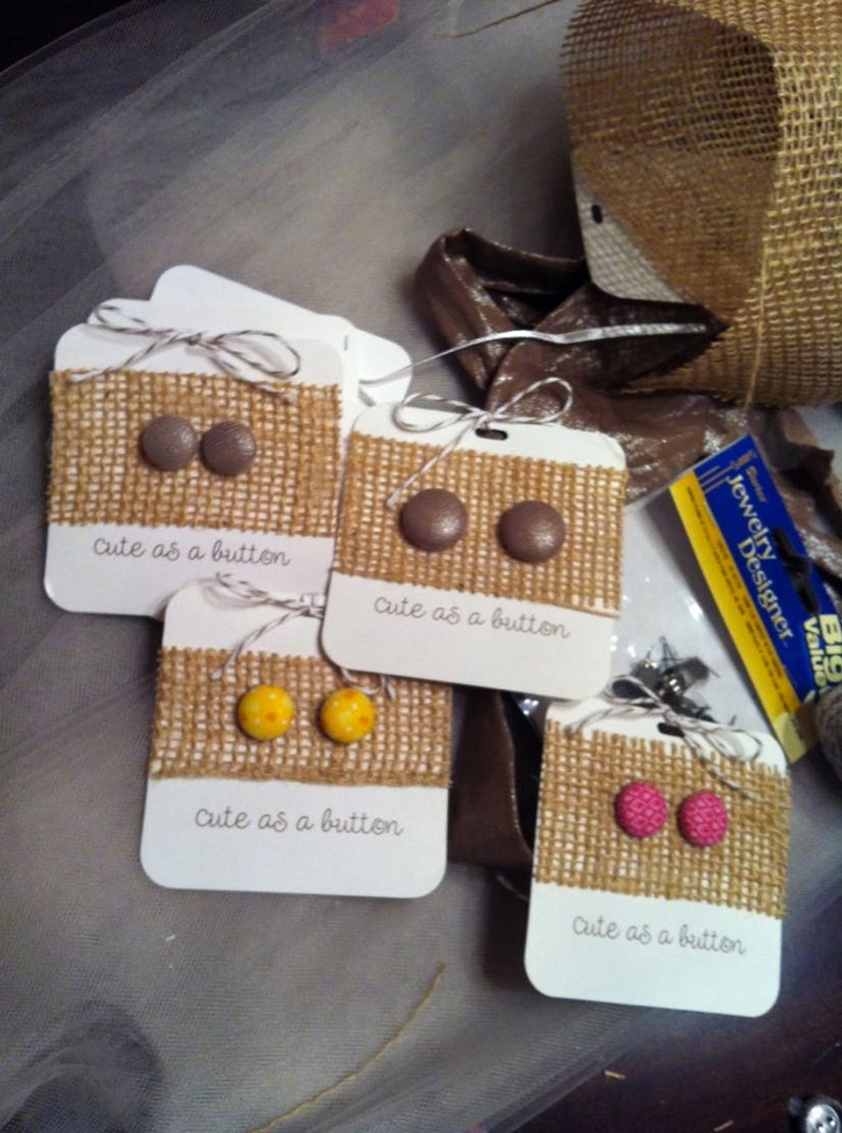 DIY Fabric Button Earrings