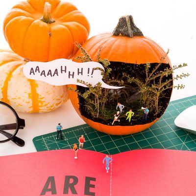 Pumpkin Dioramas Handmade Miniature Jack O Lantern Diorama DIY