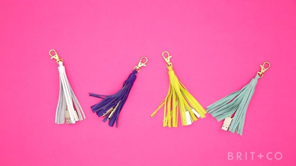 How to Make a Tassel Keychain Charger Brit + Co