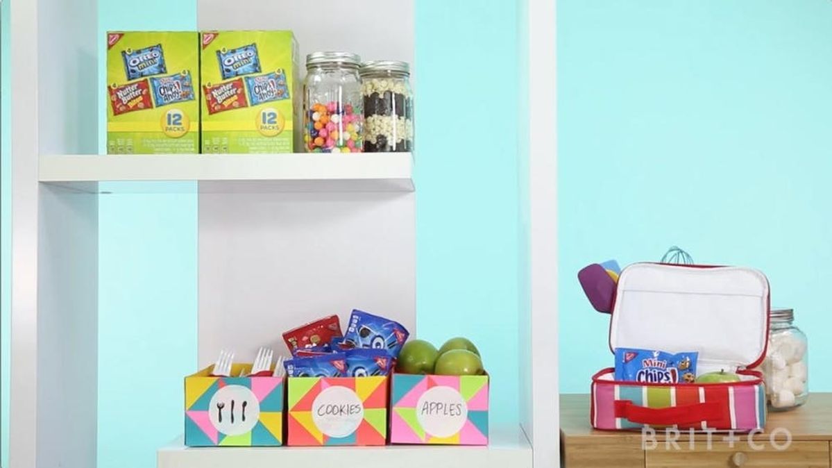 How to Make Labeled Pantry Boxes for Easy Lunch Packing