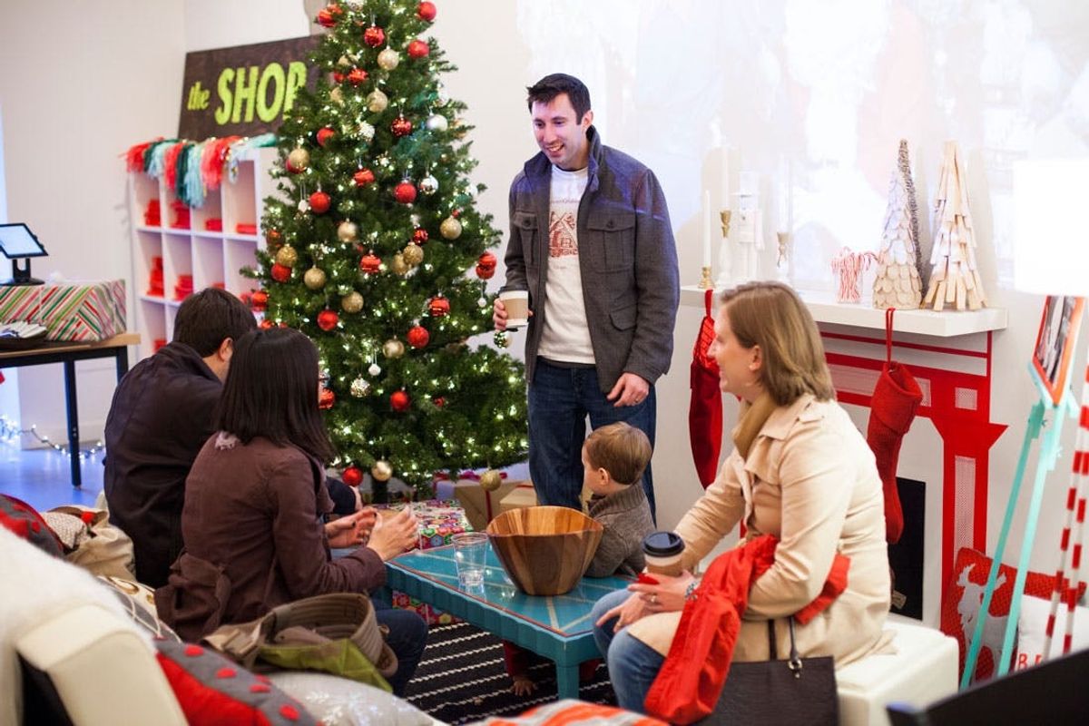 Making Brit + Co SF, Part 2: Creating the Coziest Holiday Lounge Ever