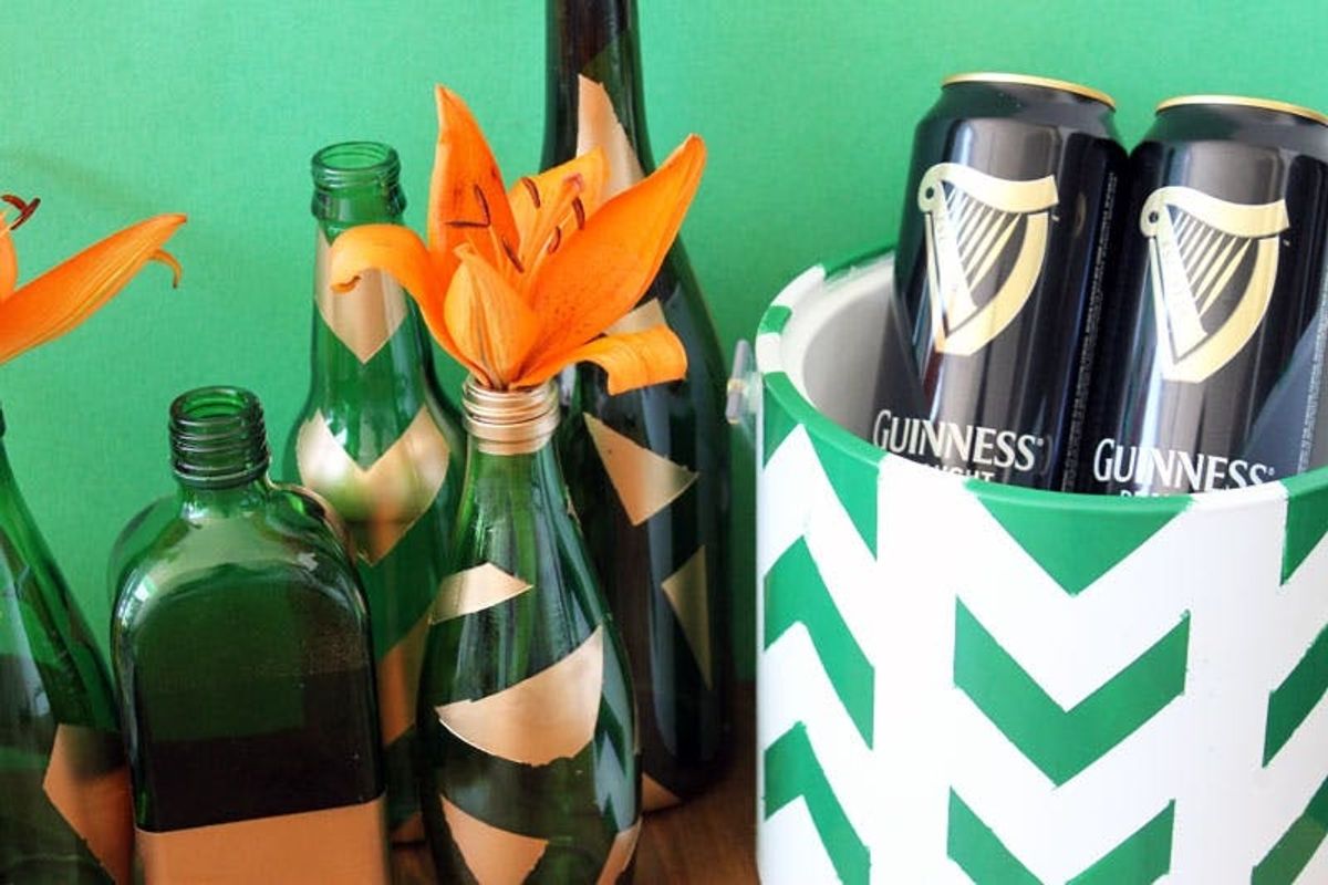 How to Make a Green + Gold Chevron Bar Set