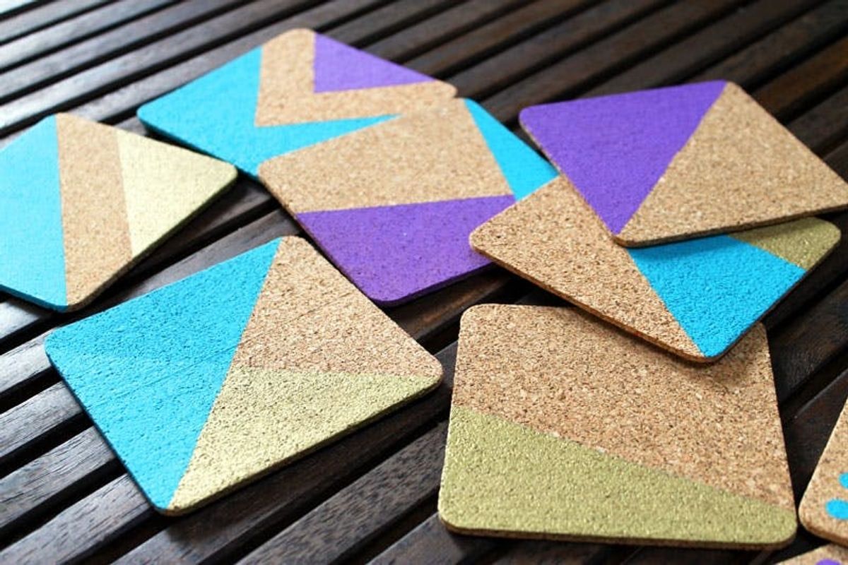How to Create Chic and Colorful Cork Coasters Brit + Co