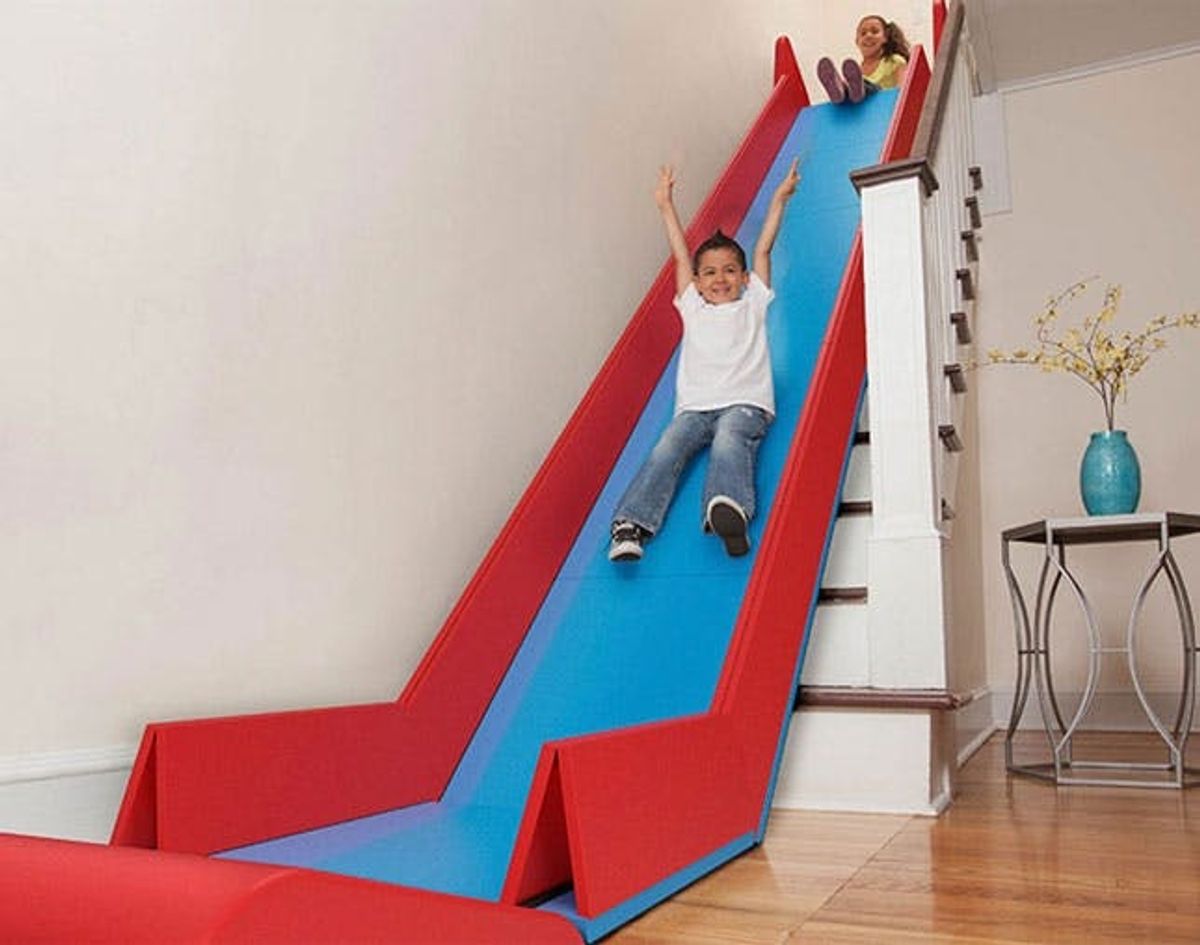 This Genius Invention Turns Your Stairs into a SLIDE! Brit + Co