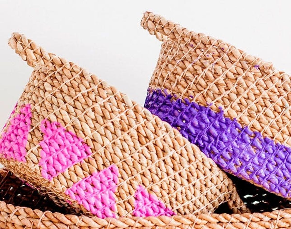 Get Organized with DIY Color-Dipped Baskets