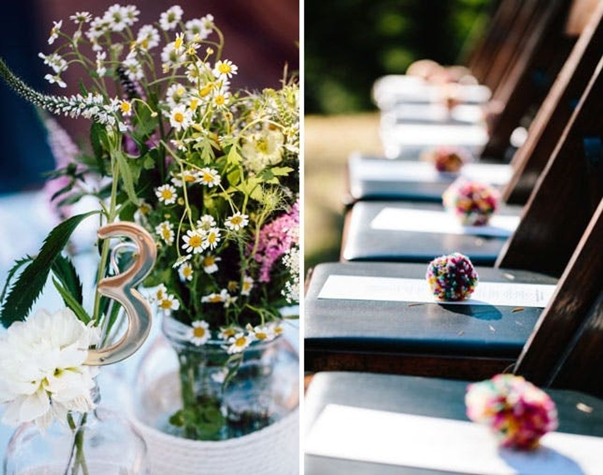 DIY Weddings: Tying the Knot Beneath 4,000 Pom Poms