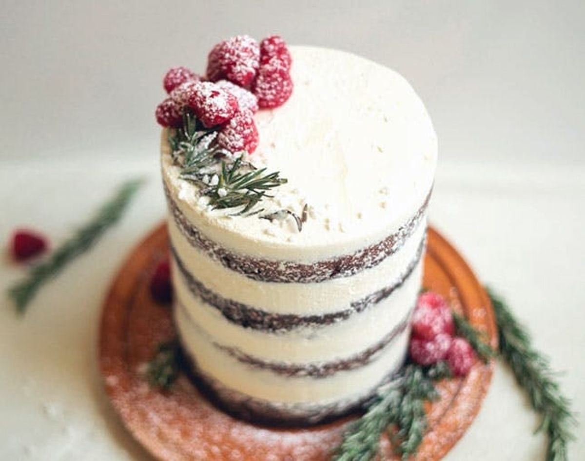Swoon! Chocolate Tahini Cake with Rosemary Buttercream