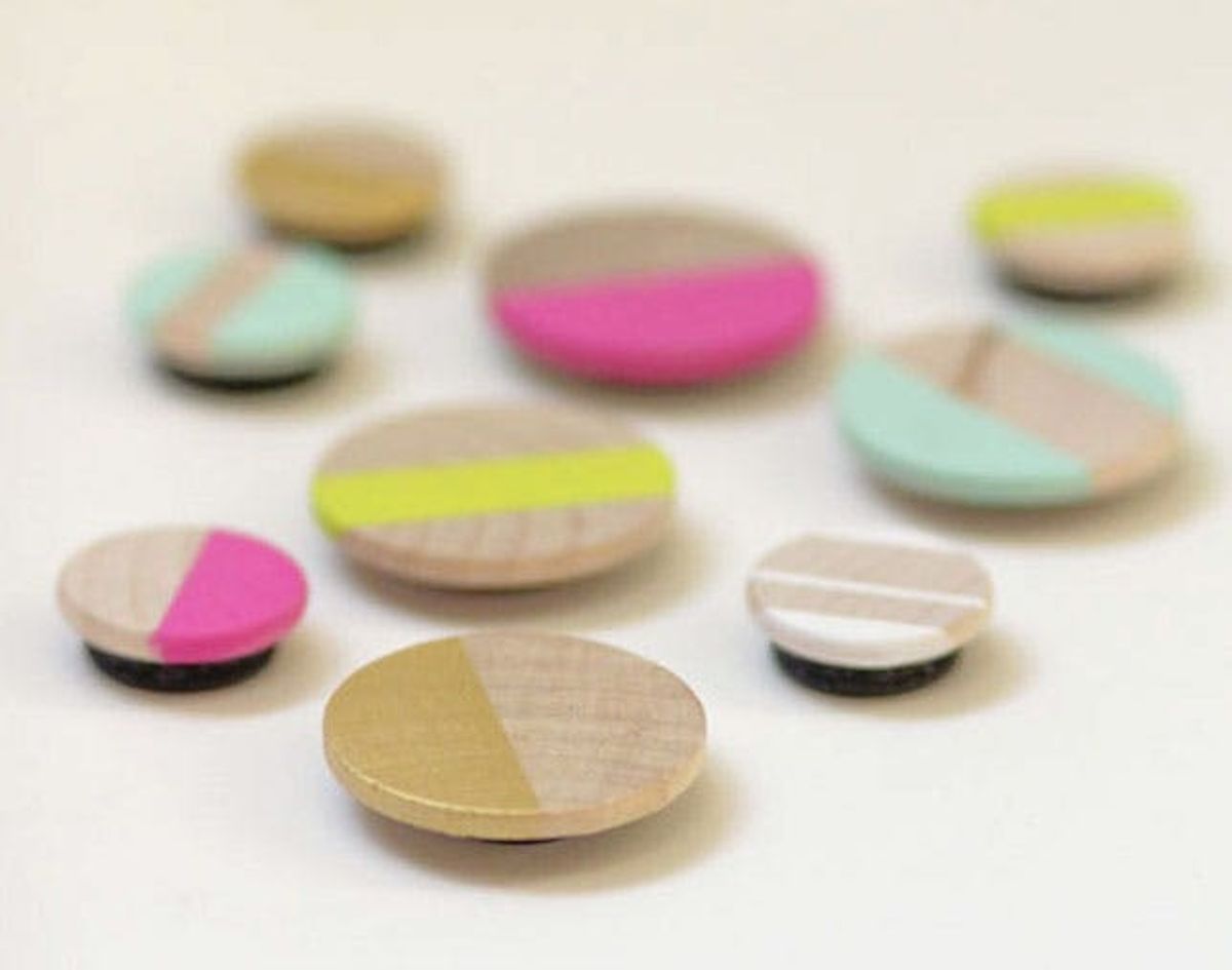 Update Your Fridge With Simple Neon + Wood Magnets