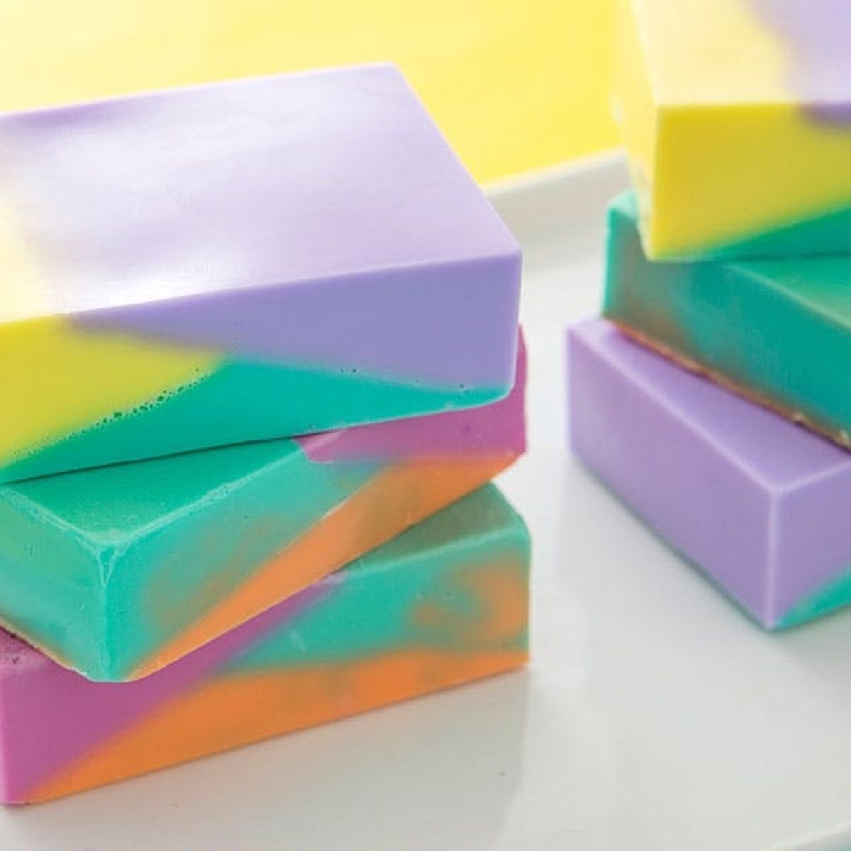 How to Make Modern Color Block Soap