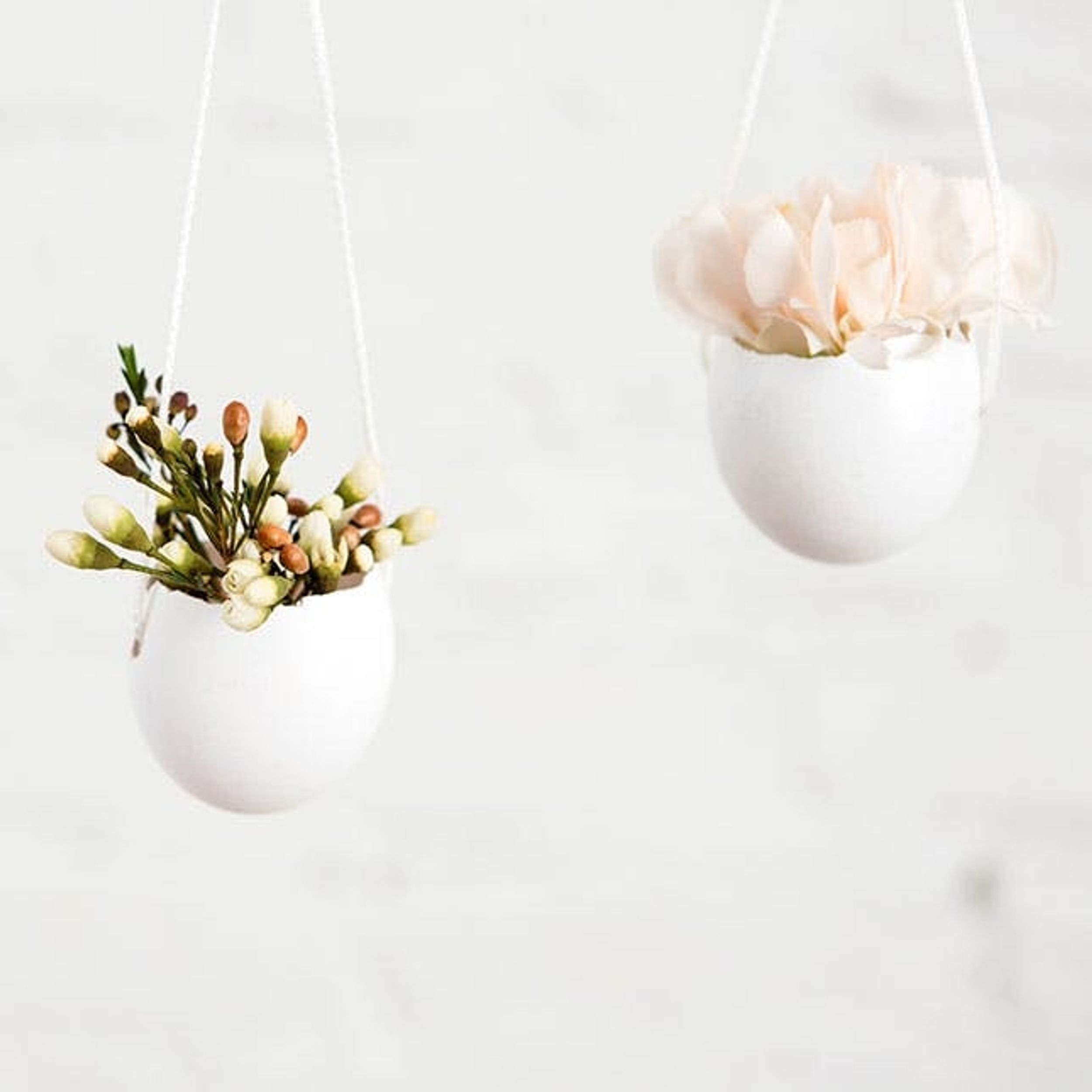 How to Turn Eggshells into Hanging Planters for Spring Flowers