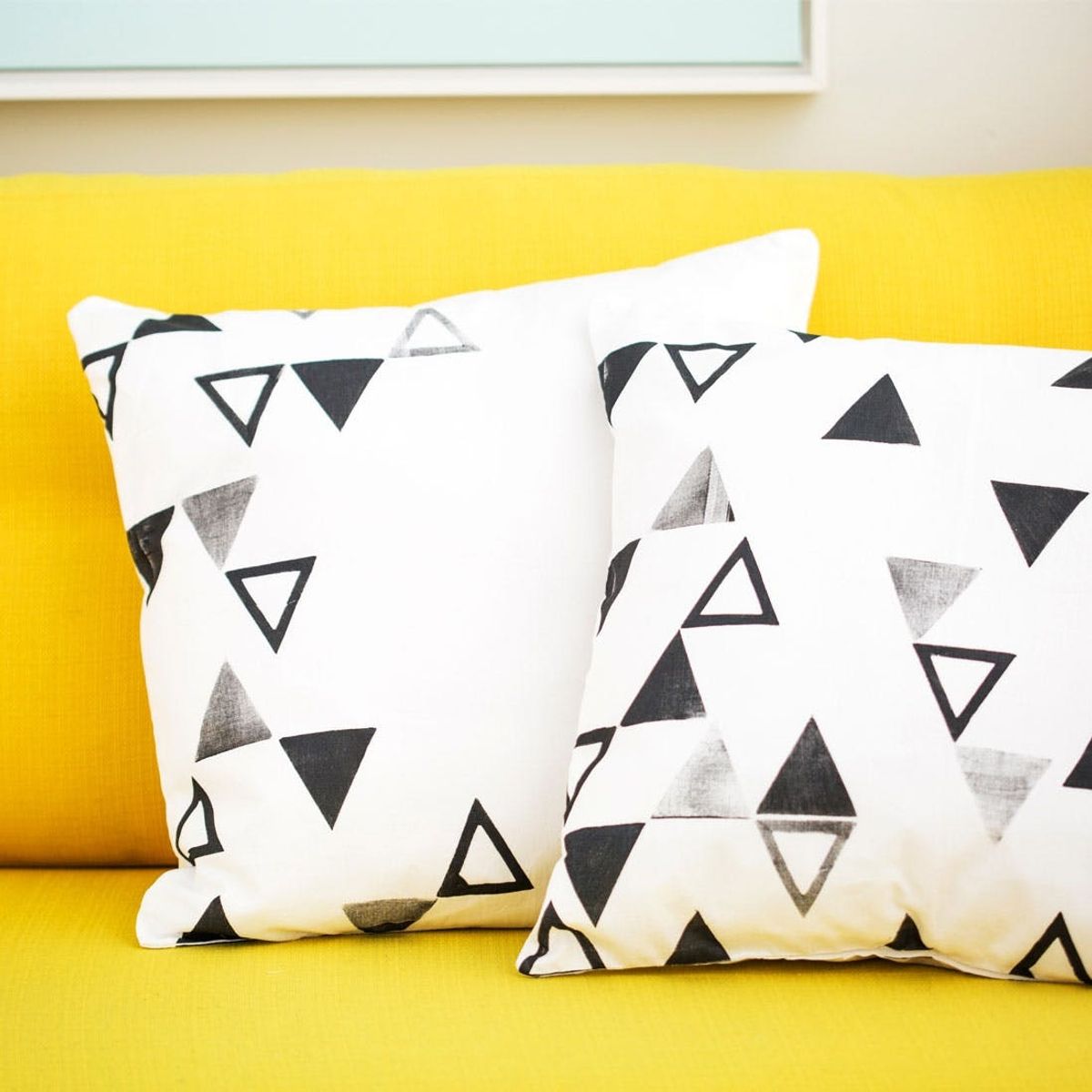 Instantly Upgrade Your Living Room With These DIY Stamped Pillows