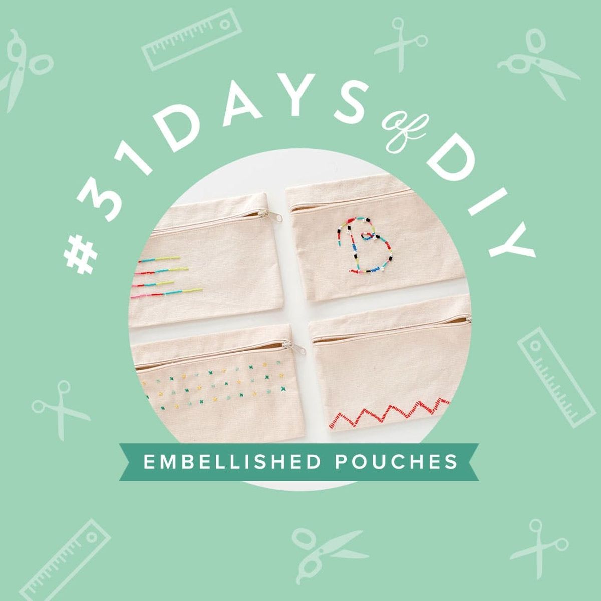 Organize All Your Stuff With DIY Embroidered + Beaded Pouches