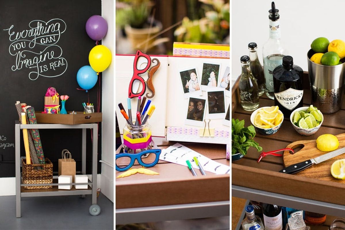 One Modern Bar Cart, Three Ways to Use It!