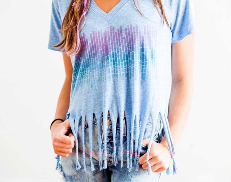 Festival Style Hack: How to Dye, Bead and Fringe Your T-Shirts