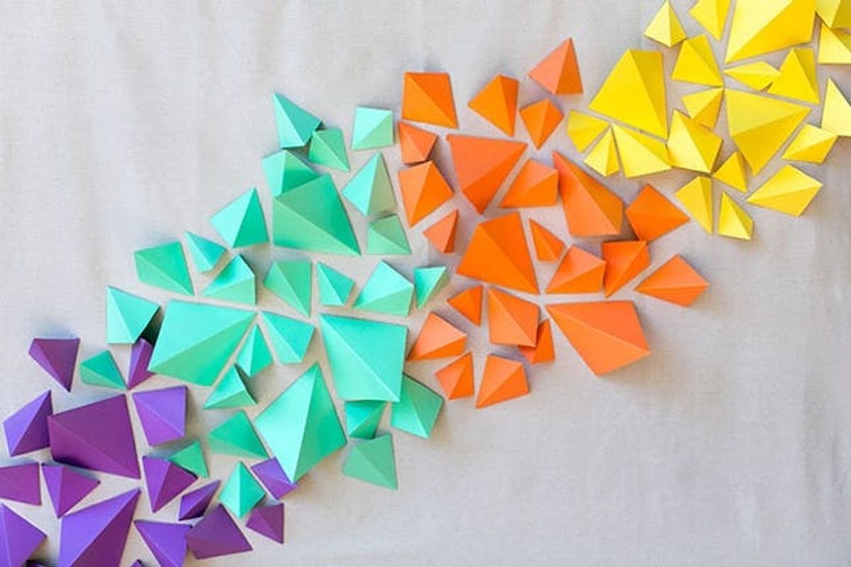 Shoutout: DIY Color Block Geometric Paper Backdrop