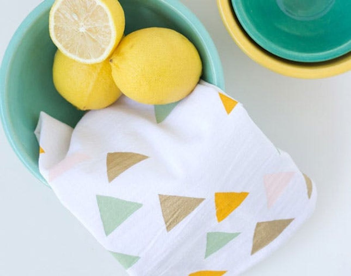 Shoutout: These Stenciled Tea Towels Make a Great Hostess Gift!