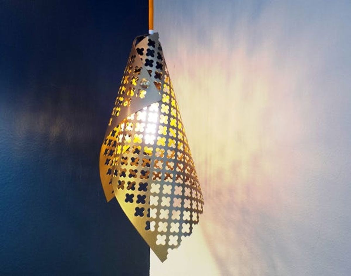 Shoutout: How to Make a Gold Perforated Pendant Lamp