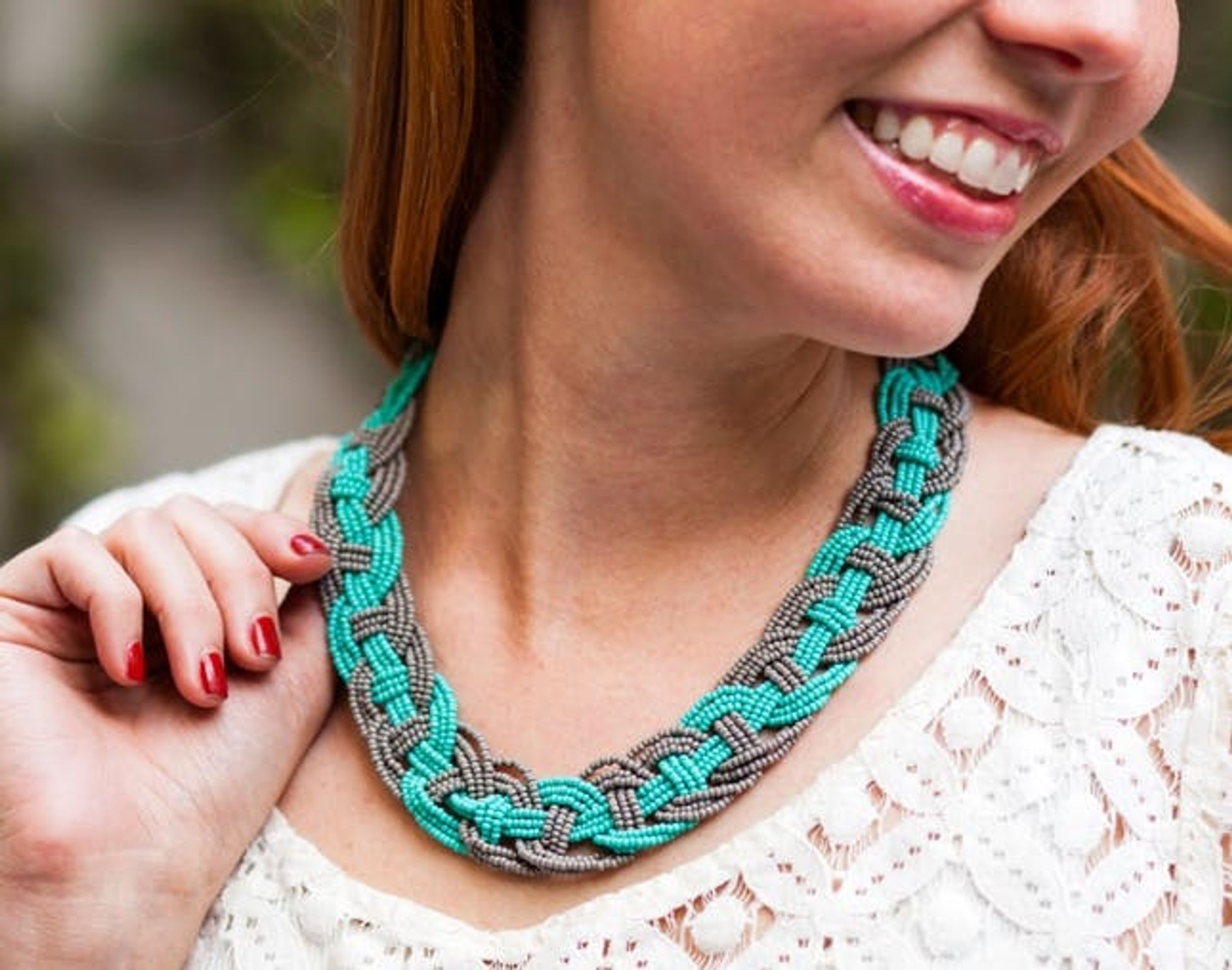 Make This Woven Bead Statement Necklace for Under $15!