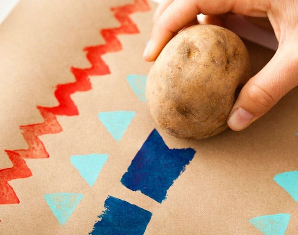 DIY Gift Wrap 101: Bringing Back the Potato Stamp