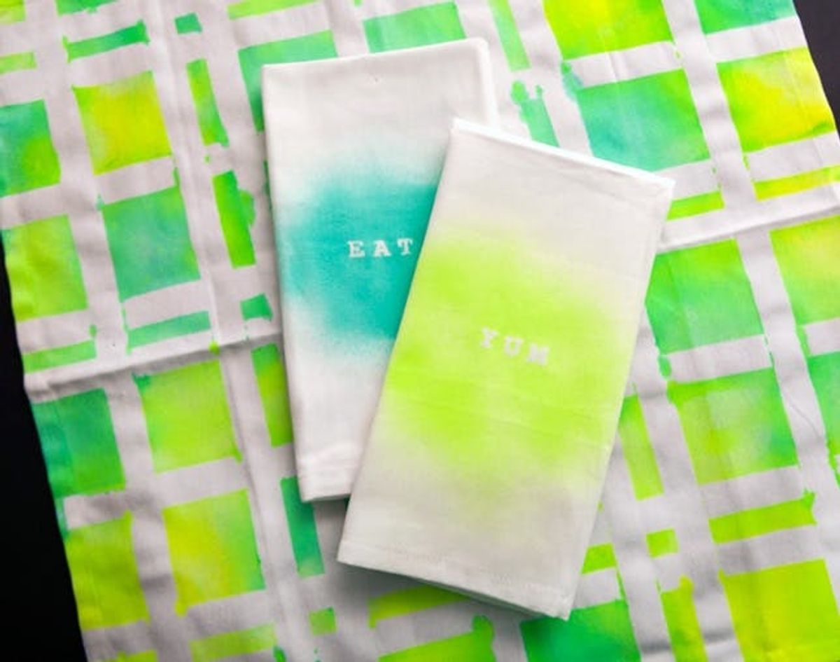Brighten Things Up With DIY Neon Napkins and Tea Towels